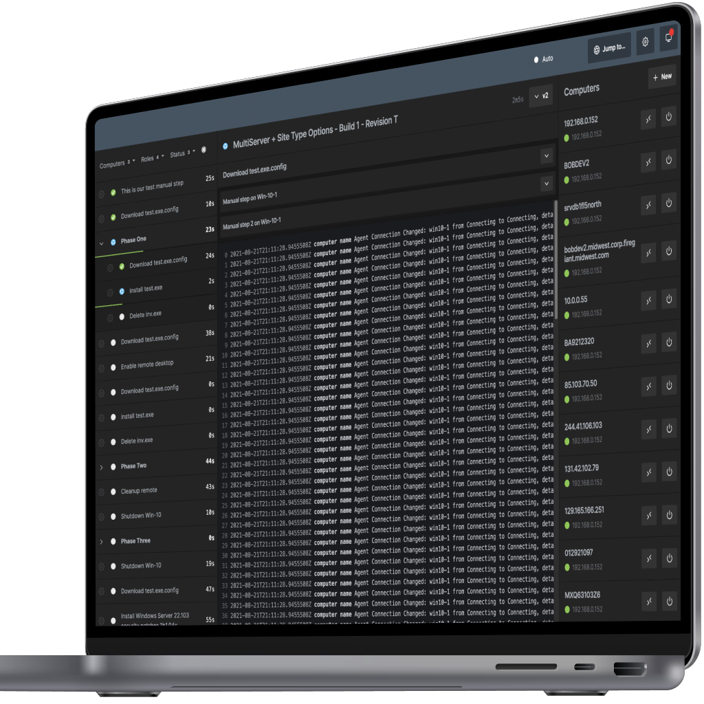Laptop showing complex cloud infrastructure being deployed